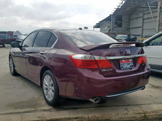 1HGCR3F86FA013101 - 2015 HONDA ACCORD EXL MAROON photo 3