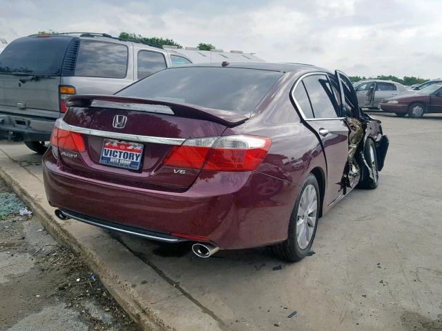 1HGCR3F86FA013101 - 2015 HONDA ACCORD EXL MAROON photo 4