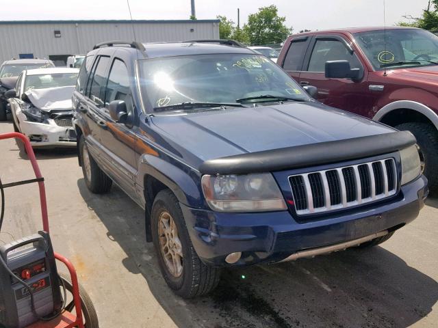 1J4GW48N14C235705 - 2004 JEEP GRAND CHER BLUE photo 1