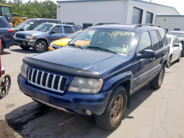 1J4GW48N14C235705 - 2004 JEEP GRAND CHER BLUE photo 2