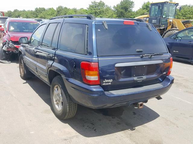 1J4GW48N14C235705 - 2004 JEEP GRAND CHER BLUE photo 3