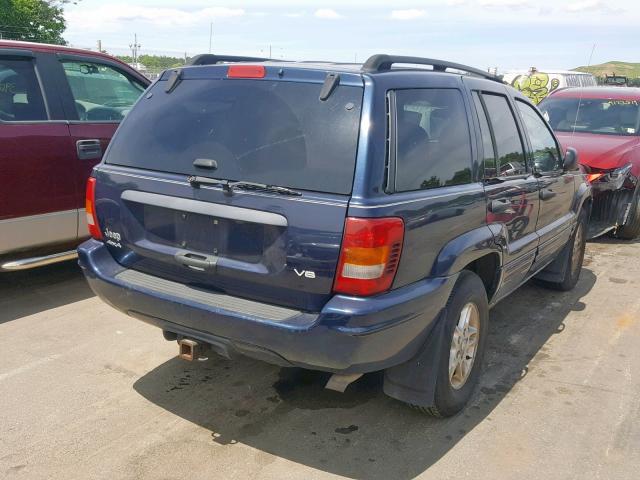 1J4GW48N14C235705 - 2004 JEEP GRAND CHER BLUE photo 4