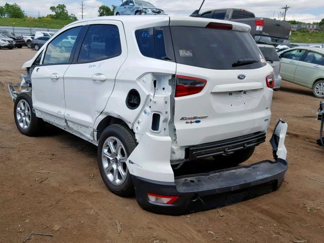 MAJ3S2GE8KC274106 - 2019 FORD ECOSPORT S WHITE photo 3