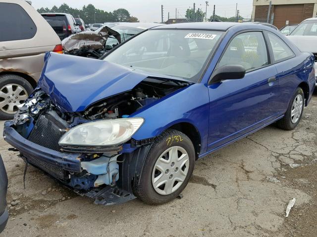 1HGEM22154L006913 - 2004 HONDA CIVIC DX V BLUE photo 2