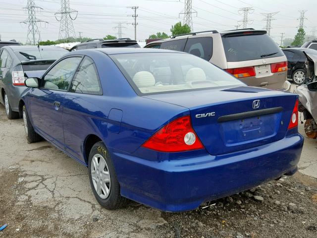 1HGEM22154L006913 - 2004 HONDA CIVIC DX V BLUE photo 3