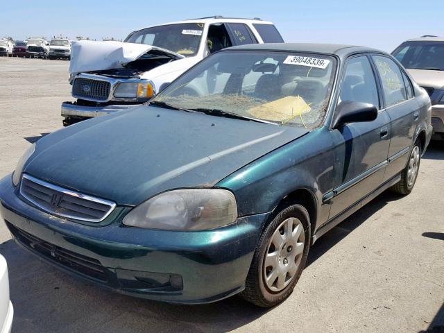 2HGEJ6610XH541546 - 1999 HONDA CIVIC BASE GREEN photo 2