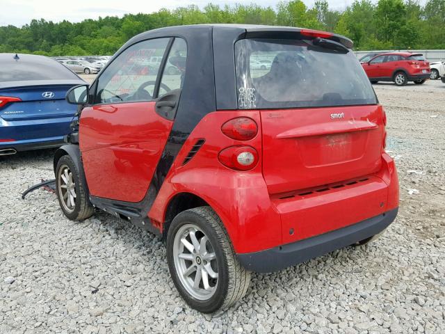 WMEEJ31X99K306925 - 2009 SMART FORTWO PUR RED photo 3