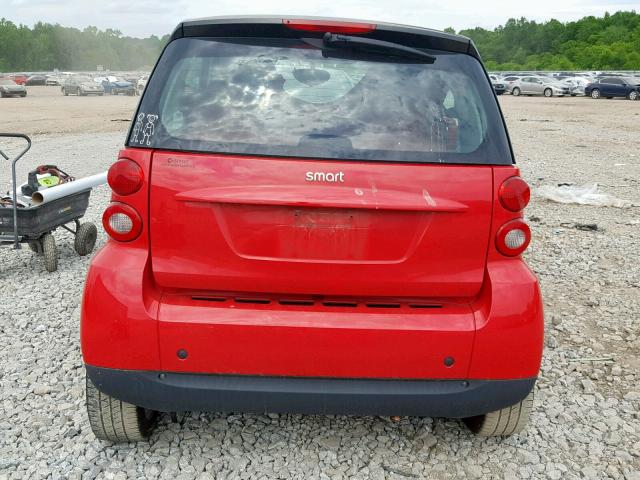 WMEEJ31X99K306925 - 2009 SMART FORTWO PUR RED photo 6