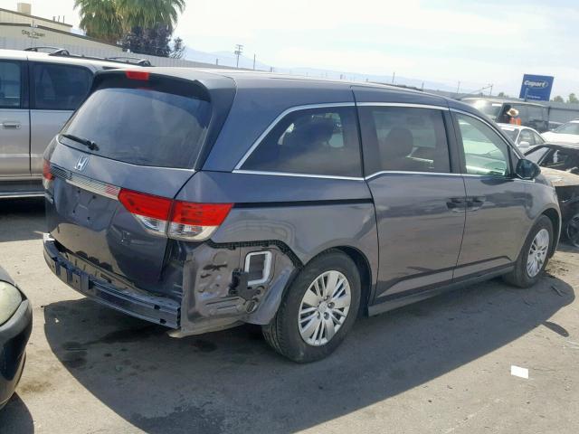 5FNRL5H25GB137075 - 2016 HONDA ODYSSEY LX GRAY photo 4