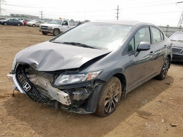 19XFB2F99DE077419 - 2013 HONDA CIVIC EXL GRAY photo 2