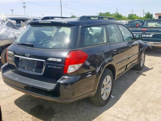 4S4BP60C886302268 - 2008 SUBARU OUTBACK BLACK photo 4