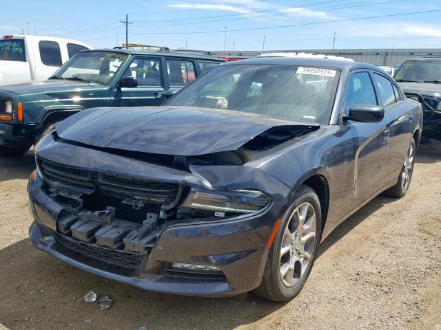 2C3CDXJG3GH267892 - 2016 DODGE CHARGER SX BLUE photo 2