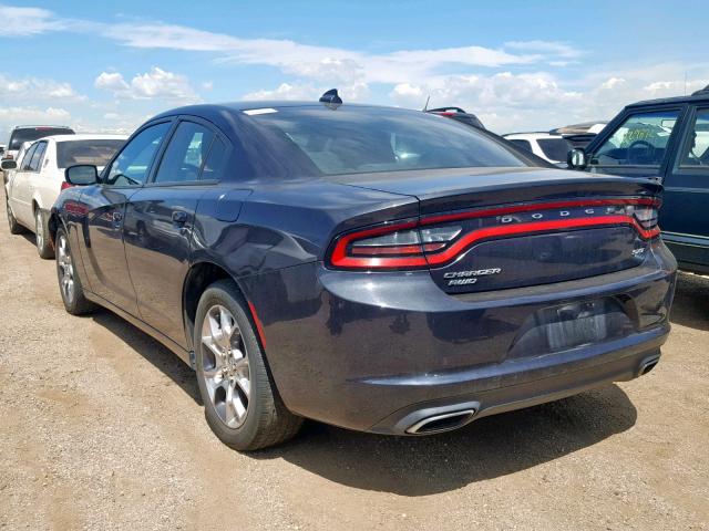 2C3CDXJG3GH267892 - 2016 DODGE CHARGER SX BLUE photo 3