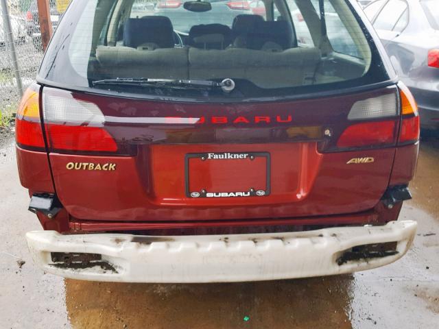 4S3BH665127633561 - 2002 SUBARU LEGACY OUT RED photo 9