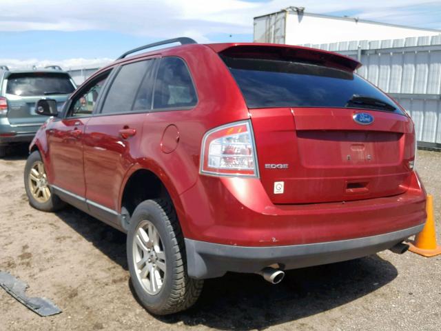 2FMDK48C28BB21314 - 2008 FORD EDGE SEL RED photo 3