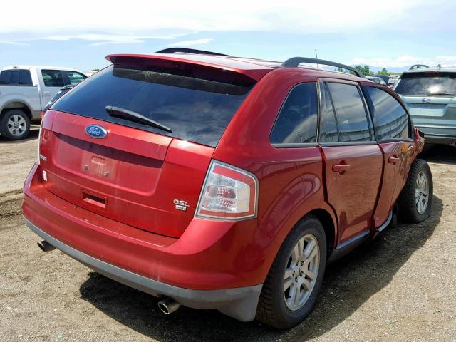 2FMDK48C28BB21314 - 2008 FORD EDGE SEL RED photo 4