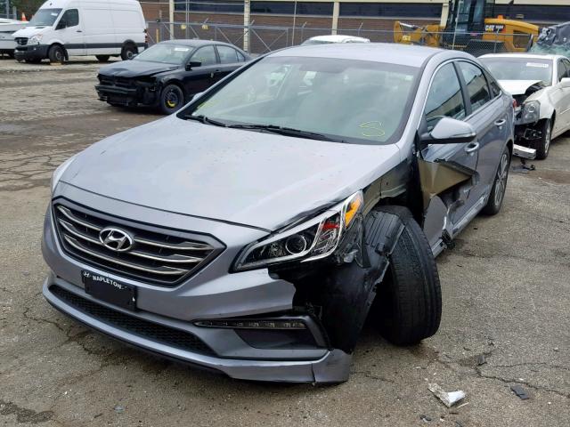 5NPE34AF1HH530998 - 2017 HYUNDAI SONATA SPO SILVER photo 2