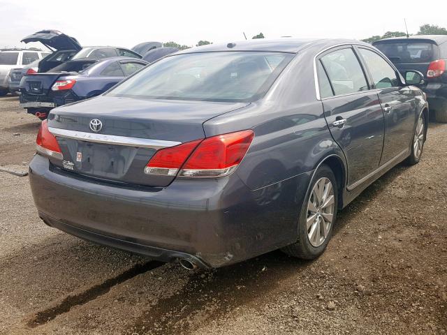 4T1BK3DB0BU390301 - 2011 TOYOTA AVALON BAS GRAY photo 4