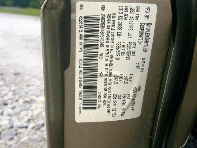 2A8GM68446R678349 - 2006 CHRYSLER PACIFICA T GOLD photo 10