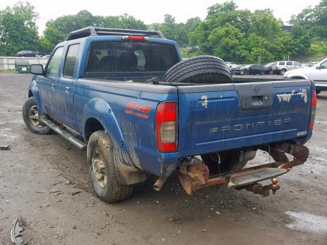 1N6ED29Y44C404452 - 2004 NISSAN FRONTIER C BLUE photo 3