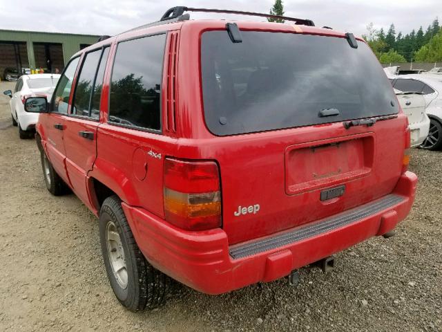 1J4GZ48S5WC352932 - 1998 JEEP GRAND CHER RED photo 3