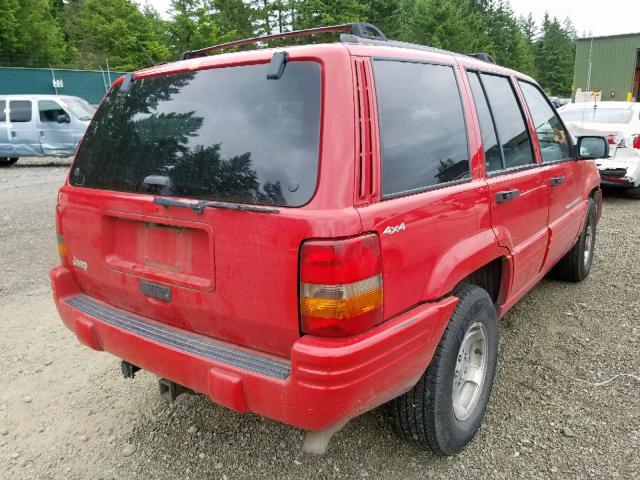 1J4GZ48S5WC352932 - 1998 JEEP GRAND CHER RED photo 4