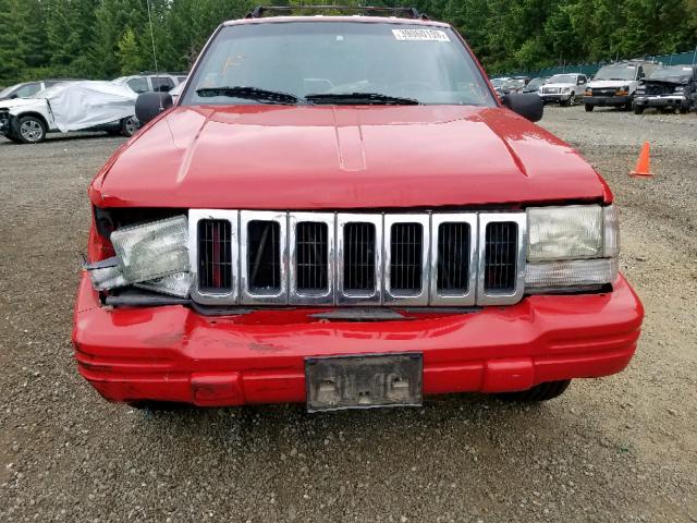 1J4GZ48S5WC352932 - 1998 JEEP GRAND CHER RED photo 9