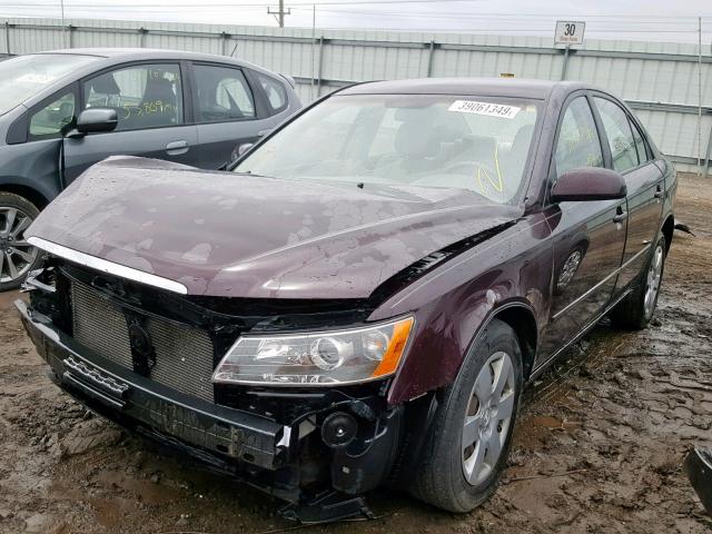 5NPET46C16H061424 - 2006 HYUNDAI SONATA GL BURGUNDY photo 2