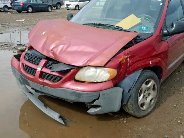 1B4GP253X2B559620 - 2002 DODGE CARAVAN SE MAROON photo 9