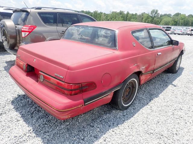 1MEBM6042JH647715 - 1988 MERCURY COUGAR LS MAROON photo 4