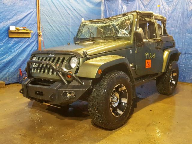 1J4FA54108L622030 - 2008 JEEP WRANGLER S GREEN photo 2