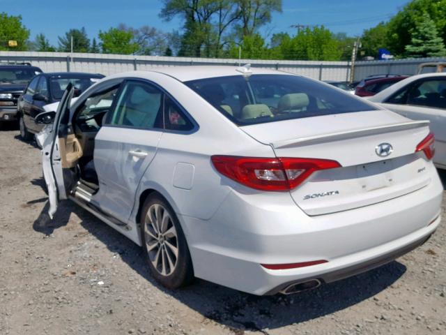 5NPE34AF3FH020651 - 2015 HYUNDAI SONATA SPO WHITE photo 3