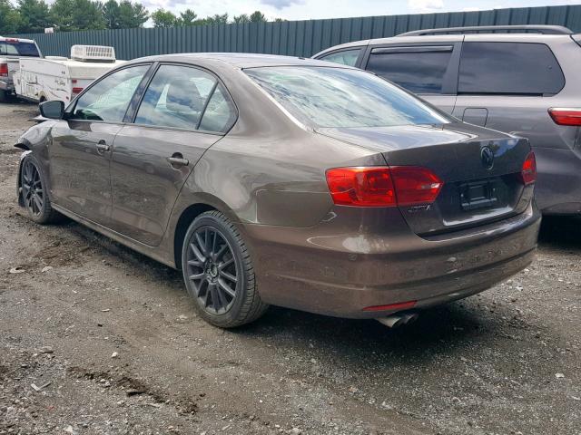 3VW1K7AJ7EM444587 - 2014 VOLKSWAGEN JETTA BASE BROWN photo 3