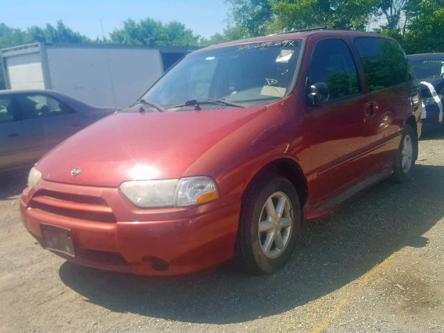 4N2ZN17T71D803474 - 2001 NISSAN QUEST GLE RED photo 2