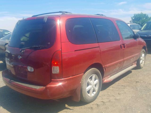 4N2ZN17T71D803474 - 2001 NISSAN QUEST GLE RED photo 4