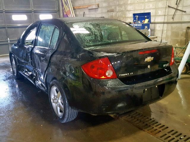 1G1AT58H197131454 - 2009 CHEVROLET COBALT LT BLACK photo 3