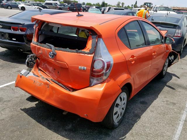 JTDKDTB34D1056237 - 2013 TOYOTA PRIUS C ORANGE photo 4