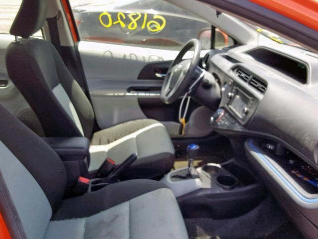 JTDKDTB34D1056237 - 2013 TOYOTA PRIUS C ORANGE photo 5