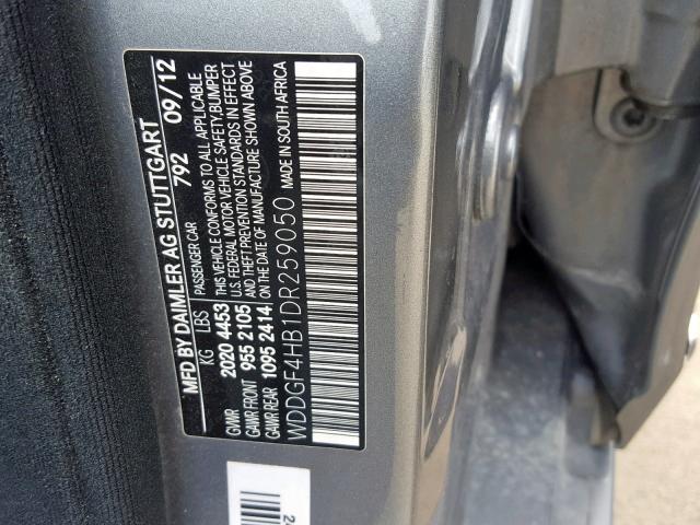 WDDGF4HB1DR259050 - 2013 MERCEDES-BENZ C 250 GRAY photo 10