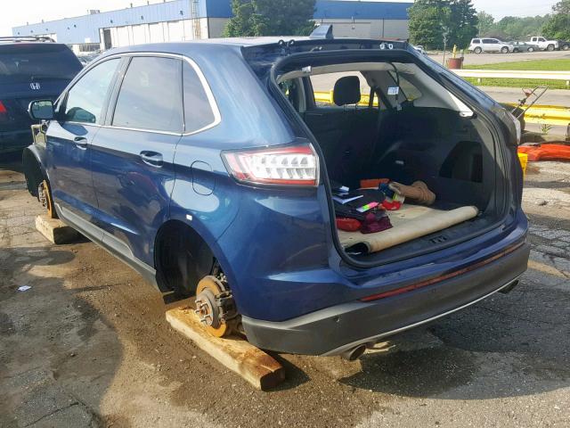 2FMPK4J80HBC54060 - 2017 FORD EDGE SEL BLUE photo 3