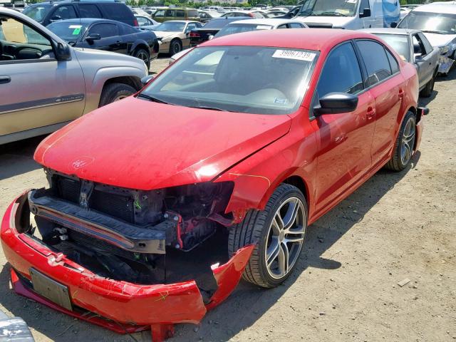 3VW2K7AJ3EM310521 - 2014 VOLKSWAGEN JETTA BASE RED photo 2