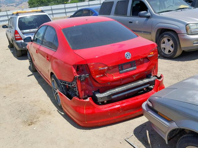 3VW2K7AJ3EM310521 - 2014 VOLKSWAGEN JETTA BASE RED photo 3
