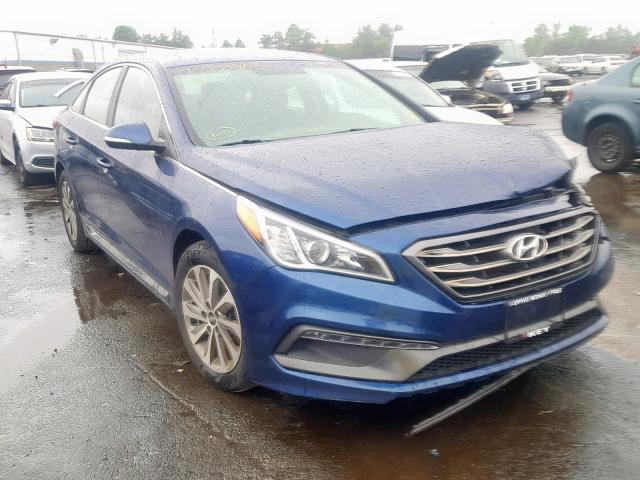 5NPE34AF0FH115183 - 2015 HYUNDAI SONATA SPO BLUE photo 1