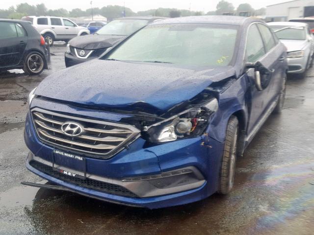 5NPE34AF0FH115183 - 2015 HYUNDAI SONATA SPO BLUE photo 2