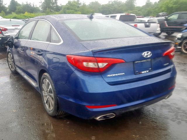 5NPE34AF0FH115183 - 2015 HYUNDAI SONATA SPO BLUE photo 3