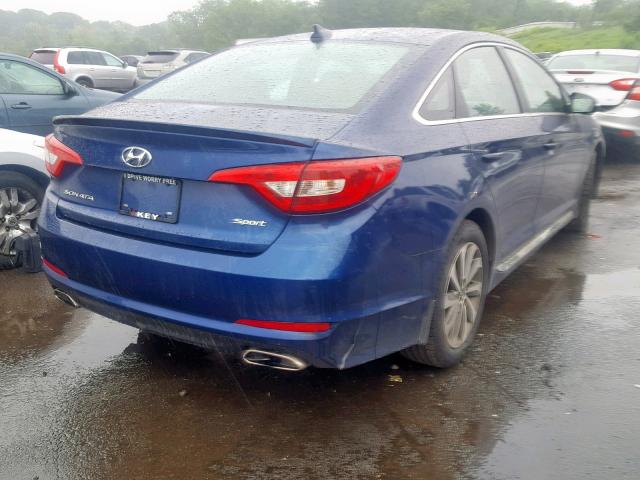 5NPE34AF0FH115183 - 2015 HYUNDAI SONATA SPO BLUE photo 4