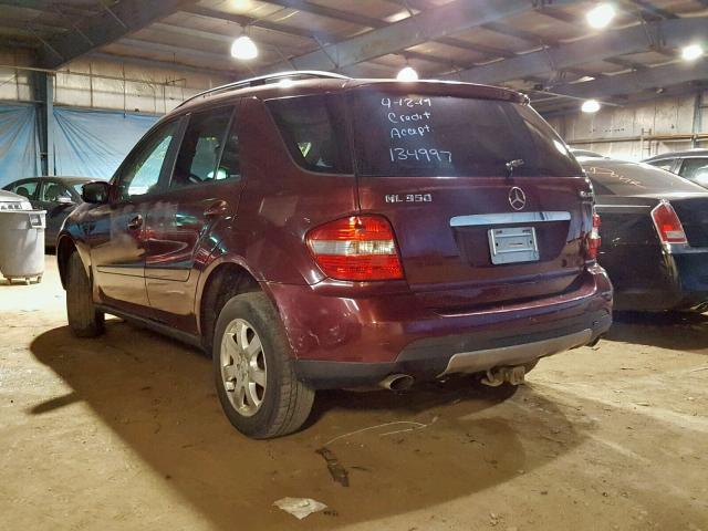 4JGBB86E66A134997 - 2006 MERCEDES-BENZ ML 350 RED photo 3