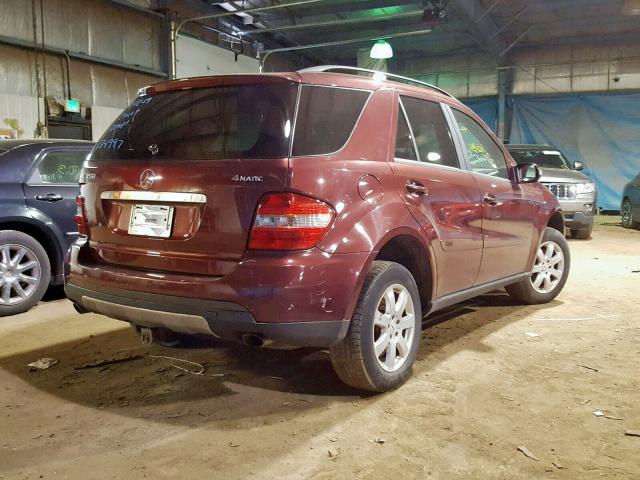 4JGBB86E66A134997 - 2006 MERCEDES-BENZ ML 350 RED photo 4