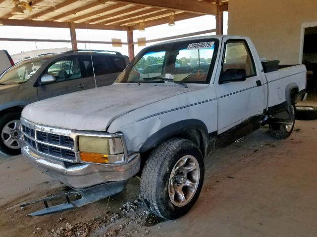 1B7FL26X8NS552312 - 1992 DODGE DAKOTA WHITE photo 2