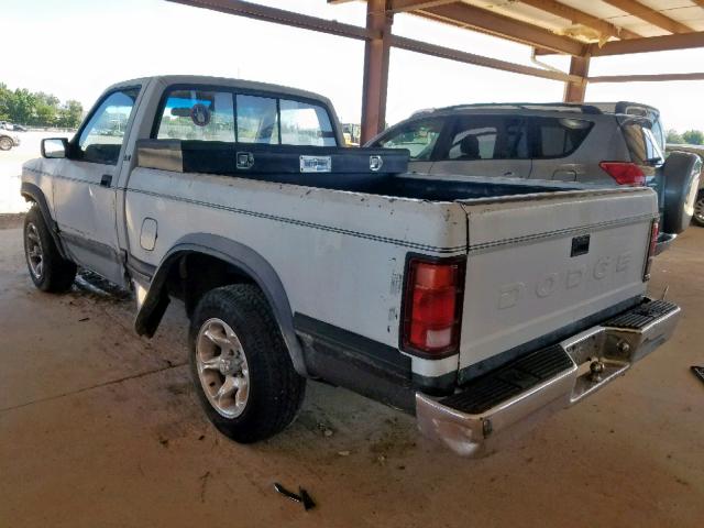 1B7FL26X8NS552312 - 1992 DODGE DAKOTA WHITE photo 3